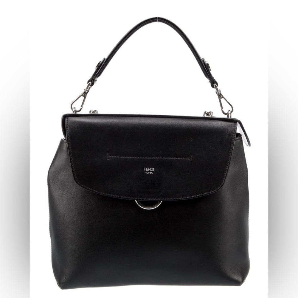 Fendi Black Leather Backpack - Authentic